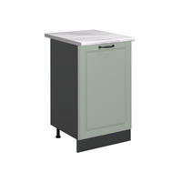 SPODNÍ SKŘÍŇKA KUCHYŇSKÉ LINKY R-Line, Mint venkovský dům/Antracit, 50 cm pracovná doska Mramor - antracitová/zelená barva, kompozitní dřevo (50/81.6/60cm) - Vicco