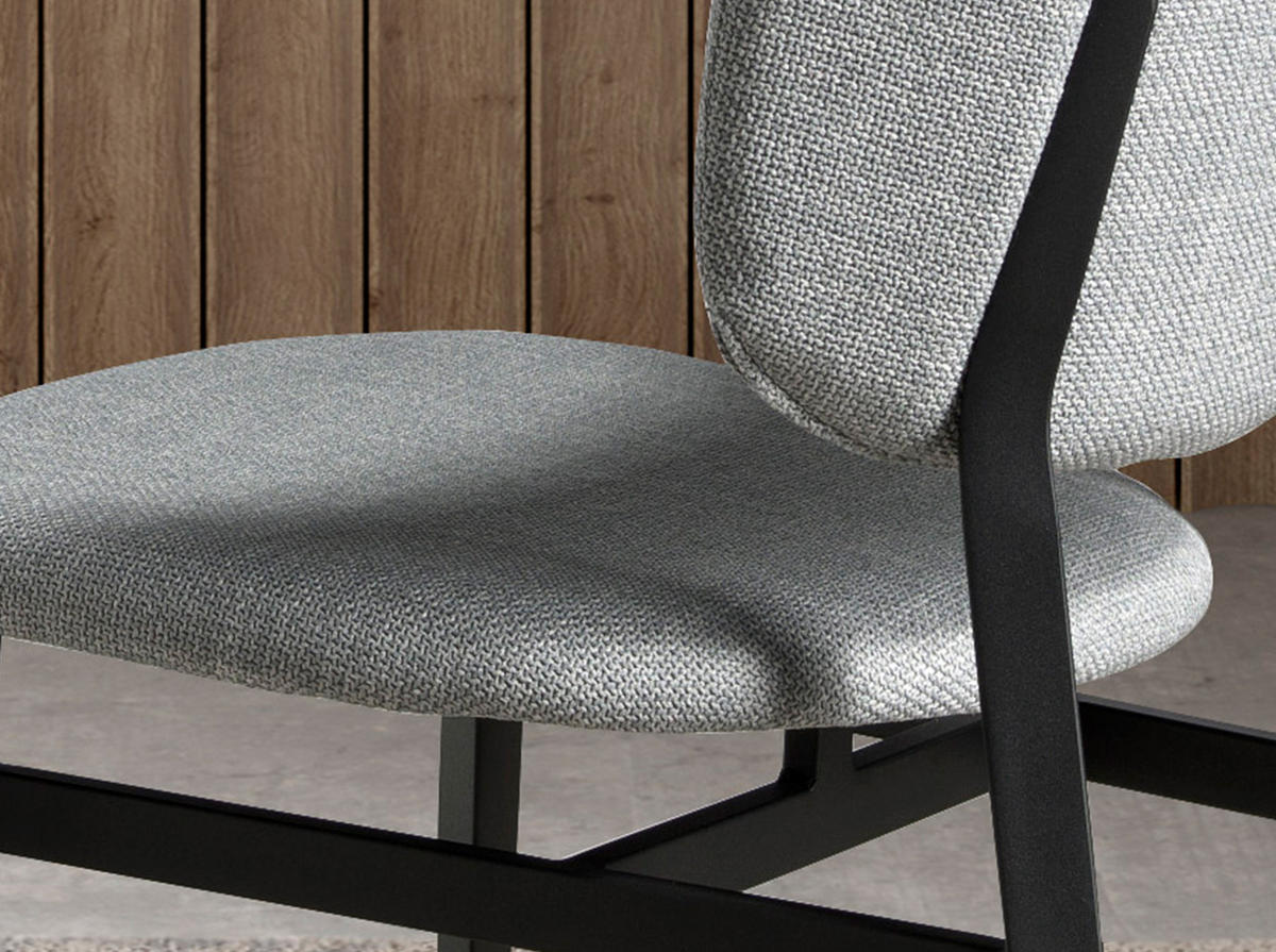STUHL Hellgrau Schwarz 48/60/83 cm - Hellgrau/Schwarz, Textil (48/83/60cm) - ANGEL CERDA