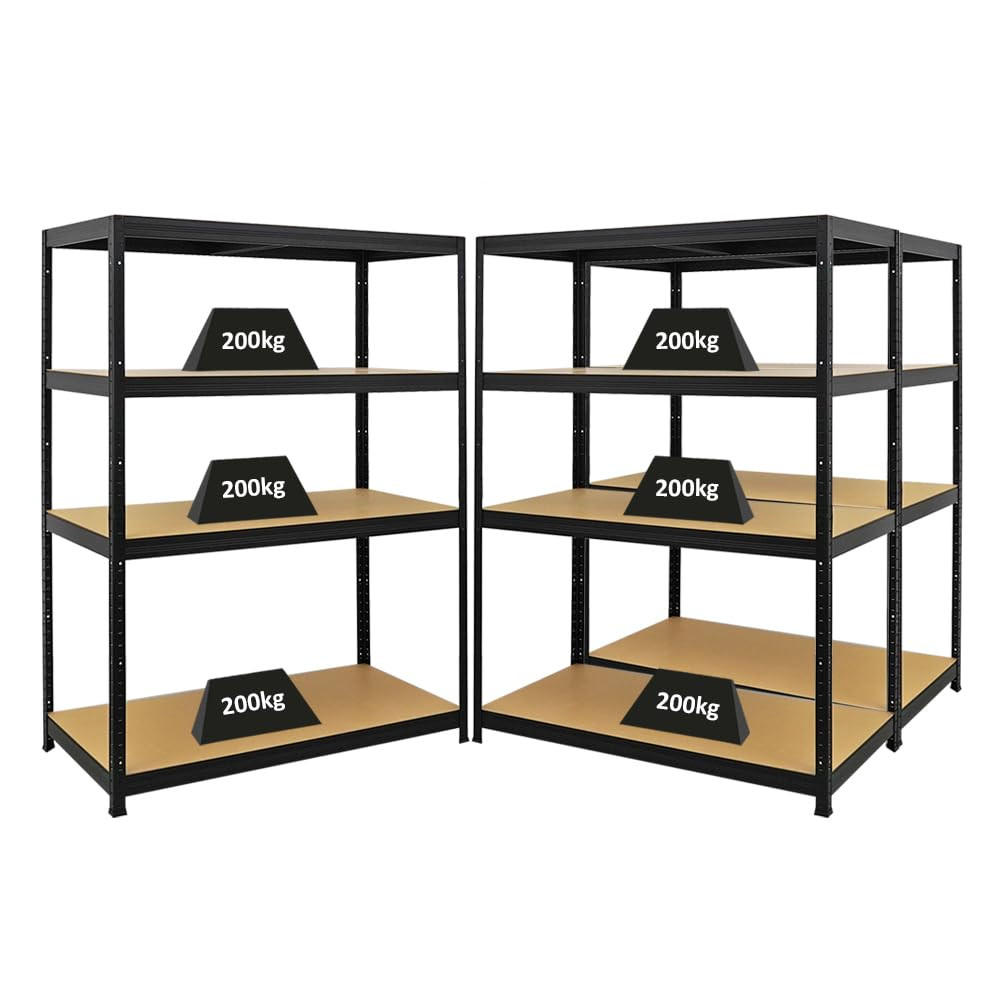 SCHWERLASTREGAL Big Elephant 3er-Set mit 3x 160x120x60 cm Fachlast 200 kg Schwarz - Schwarz, Metall (360/160/60cm) - PROREGAL