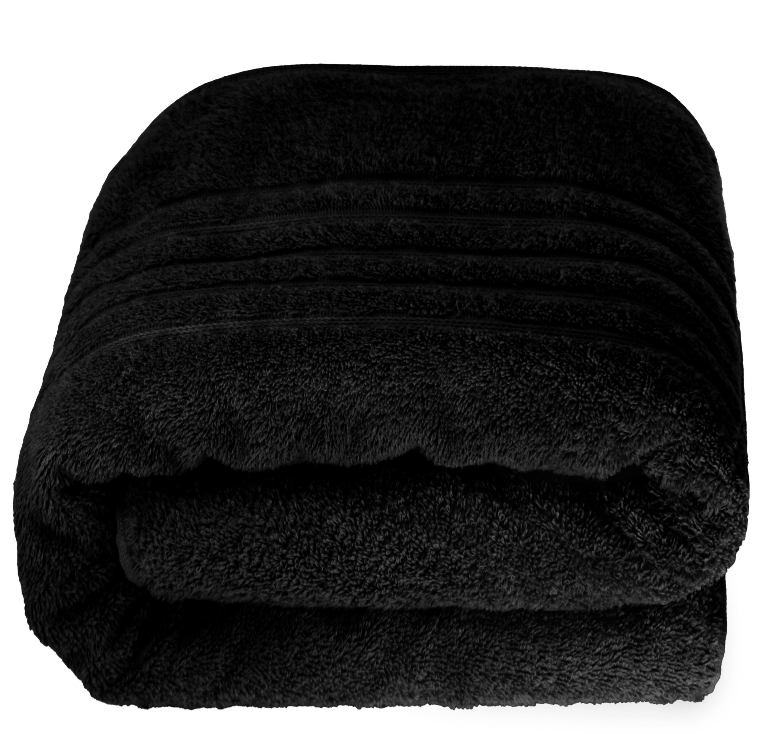 BADETUCH London Schwarz 100x200 cm - Schwarz, Textil (100/200cm) - Lashuma