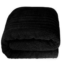BADETUCH London Schwarz 100x200 cm - Schwarz, Textil (100/200cm) - Lashuma