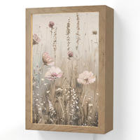 NÁSTĚNNÁ LAMPA Květiny - růžová - moderní - béžová 20x30 cm - starorůžová, kompozitní dřevo (20/30/8cm) - OnlyWow