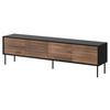 TV-LOWBOARD Cortina 200 4D - Schwarz/Braun, Holzwerkstoff/Metall (200/55/40cm) - MIRJAN24