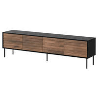 TV-LOWBOARD Cortina 200 4D - Schwarz/Braun, Holzwerkstoff/Metall (200/55/40cm) - MIRJAN24