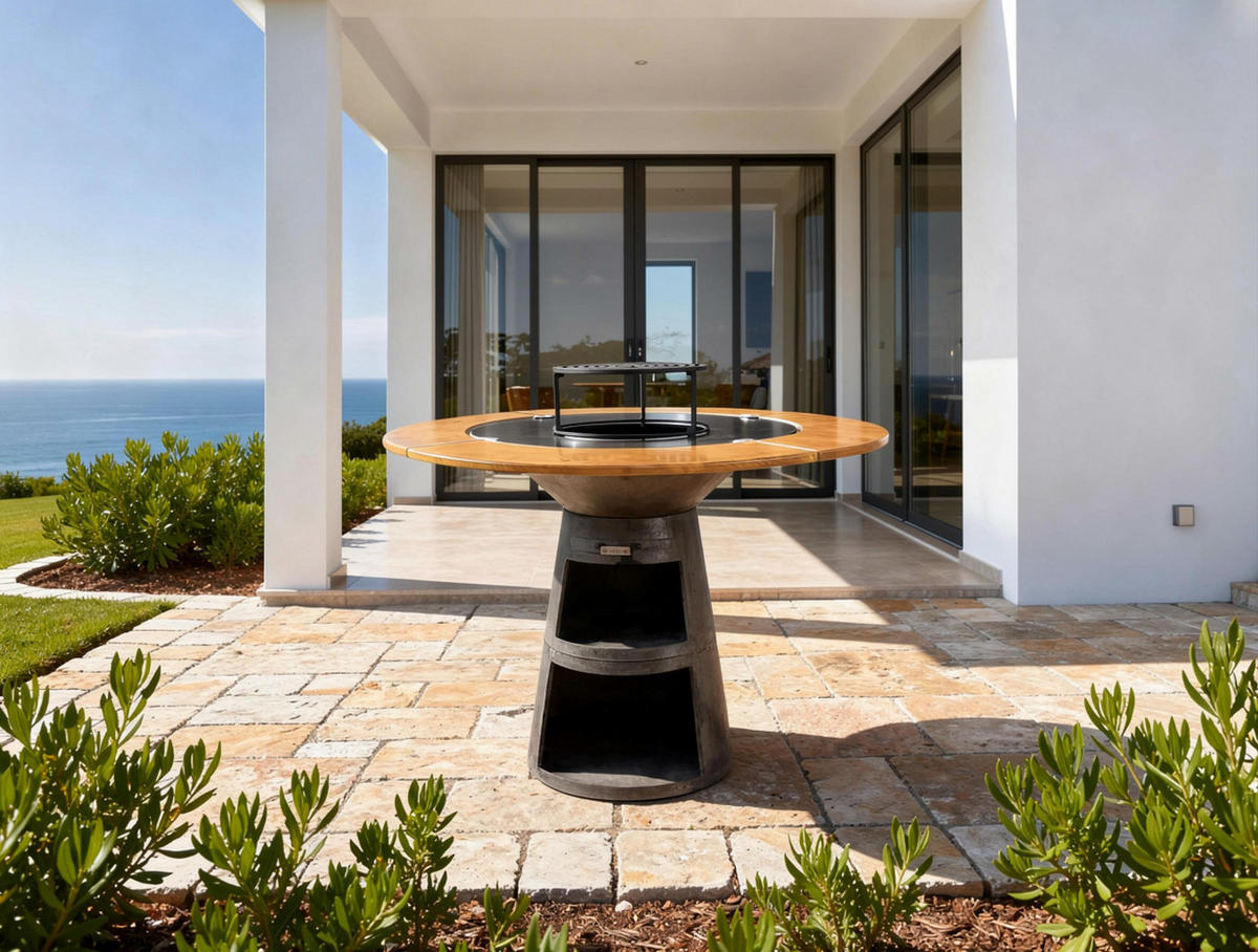 HOLZKOHLEGRILL Feuerschale Schwarz inkl. Schutzhülle - Schwarz, Metall (121/105/121cm) - Purline