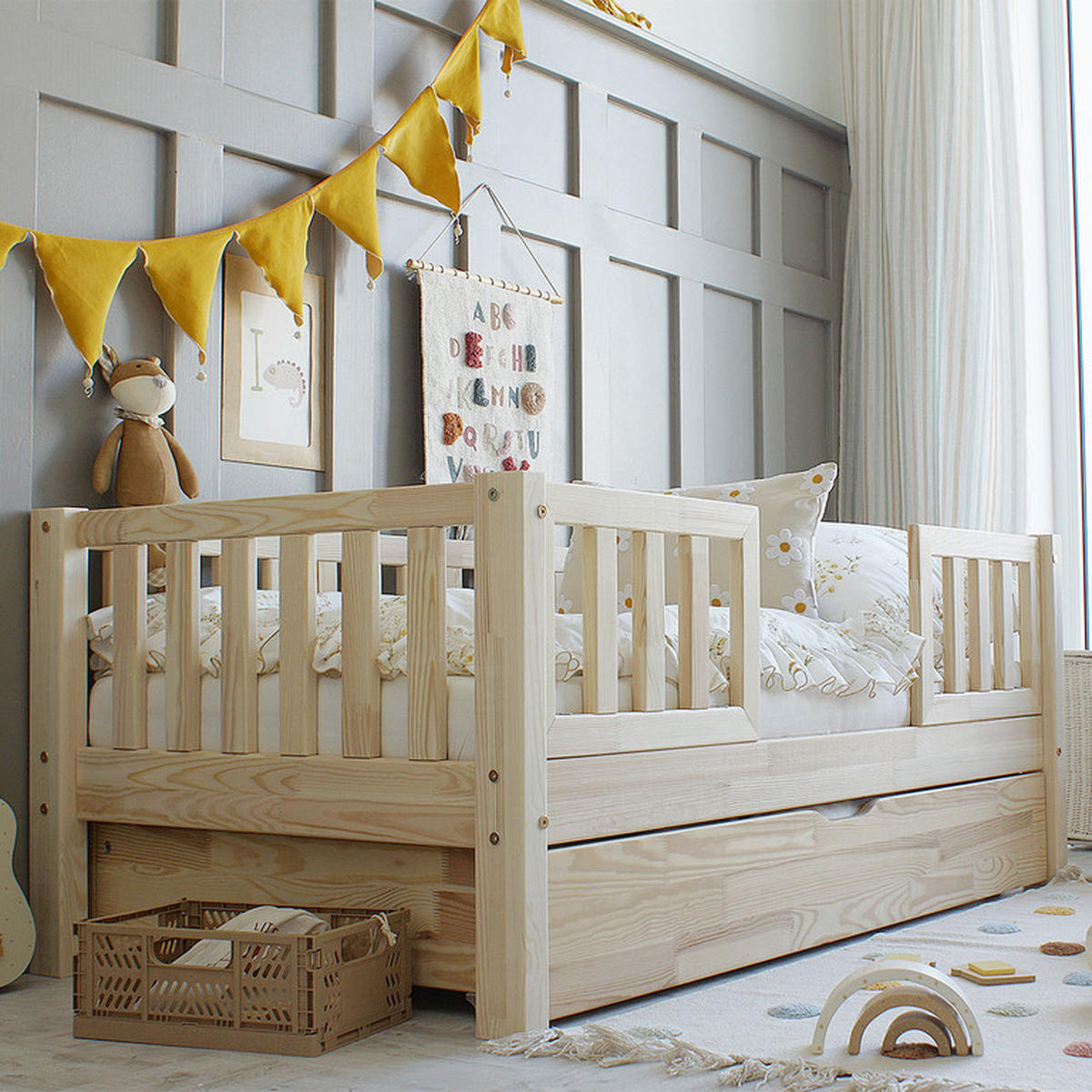 POSTEL 90/190 Agnès Přírodní dřevo - hnědá, dřevo (90/190cm) - Petits-meubles