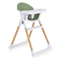 KINDERHOCHSTUHL Almond grün Holzoptik klappbar Doppeltablett Sicherheitsgurt - Grün, Kunststoff (54/84/64cm) - Cangaroo