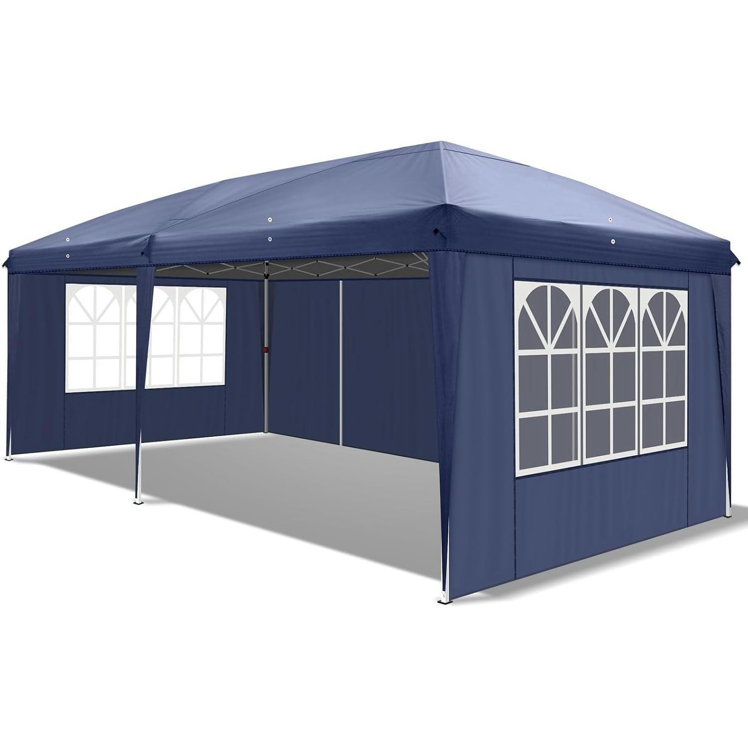 FALTPAVILLON 3x6m Wasserdicht mit 6 Seitenteilen Blau - Blau, Textil (300/268/600cm)