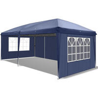 FALTPAVILLON 3x6m Wasserdicht mit 6 Seitenteilen Blau - Blau, Textil (300/268/600cm)