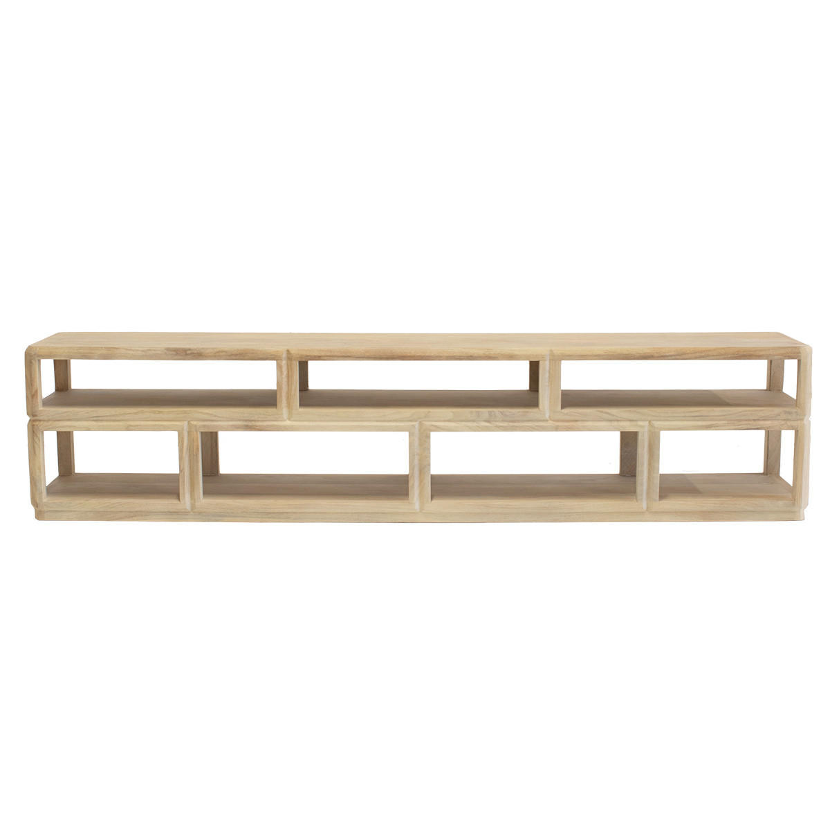 TV-SCHRANK aus Mangoholz 200x35x45cm, natur - Braun, Holz (200/45/35cm) - Giga Meubel