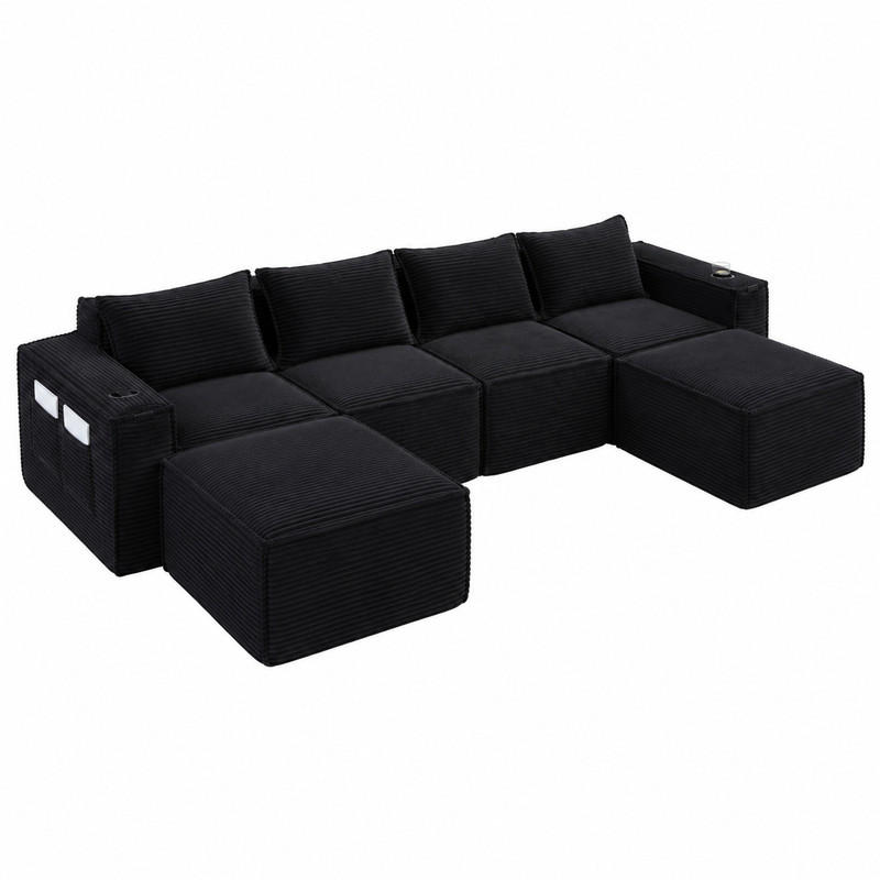 Meubliv Sofa Schwarz 162x75x330 cm