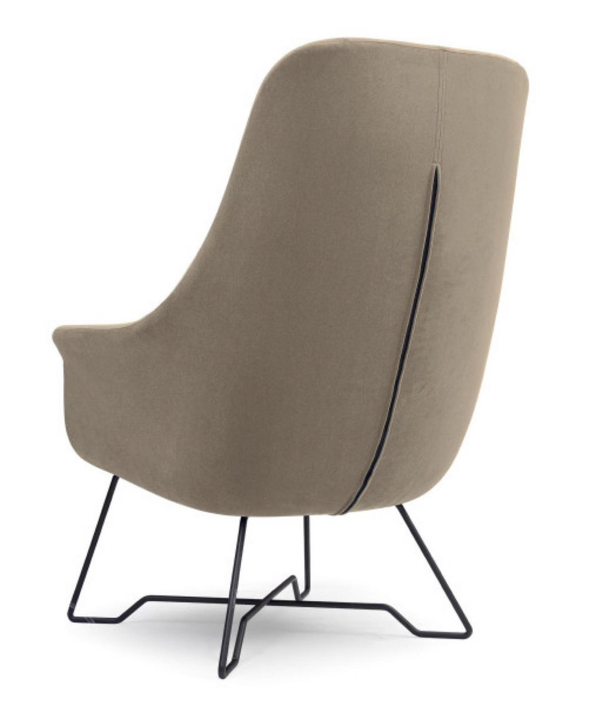 SESSEL Dunkelbeige ENZO Gepolstert Mit Gestepptem Rückenlehne - Beige, Textil (72.5/101.5/83cm) - Sepro Meble