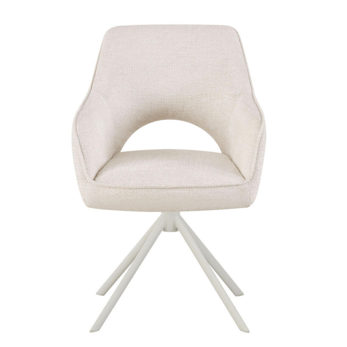 ESSZIMMERSTUHL THOMAS-CLEO 2er-Set 360°drehbar - Weiß, Textil/Metall (57/88/63cm) - DUBI Möbel