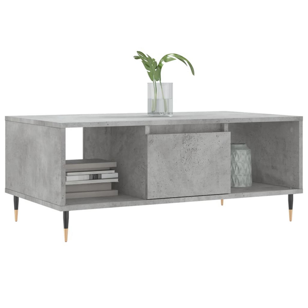 COUCHTISCH Betongrau 90x50x36,5 cm Holzwerkstoff - Grau, Holzwerkstoff (90/50/36.5cm) - furnicato