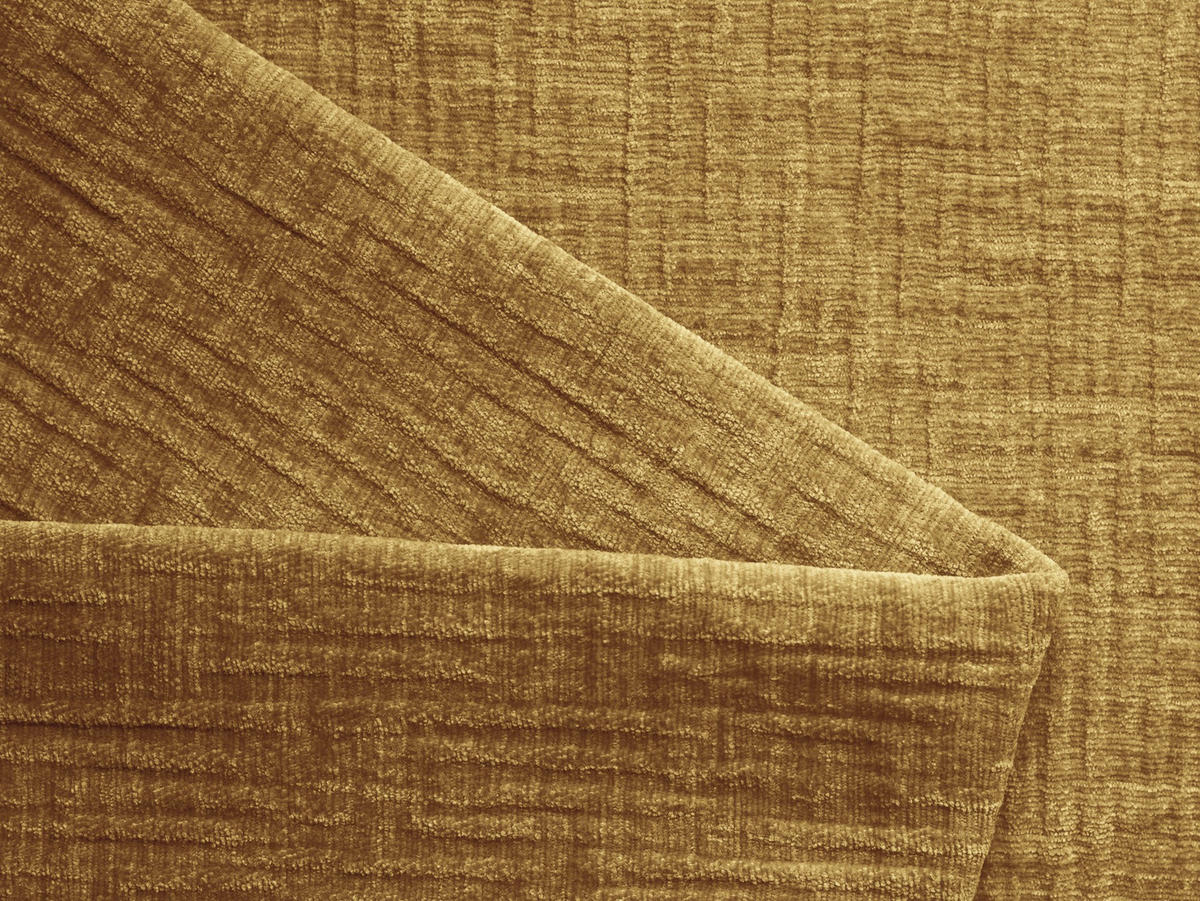 4-SITZER-SOFA Chenille Stoff Gelb - Currygelb/Gelb, Holz/Textil (270/73/95cm) - Makamii