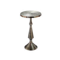 BEISTELLTISCH ROCCARASO, Aluminium, in Rillenoptik, Silber, Ø 30 x 54 cm - Silberfarben, Metall (30/30/54cm) - KADIMA DESIGN