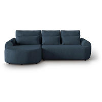 ECKSCHLAFSOFA Olivio L Dunkelblau - Schwarz/Dunkelblau, Kunststoff/Textil (266/170cm) - Beautysofa
