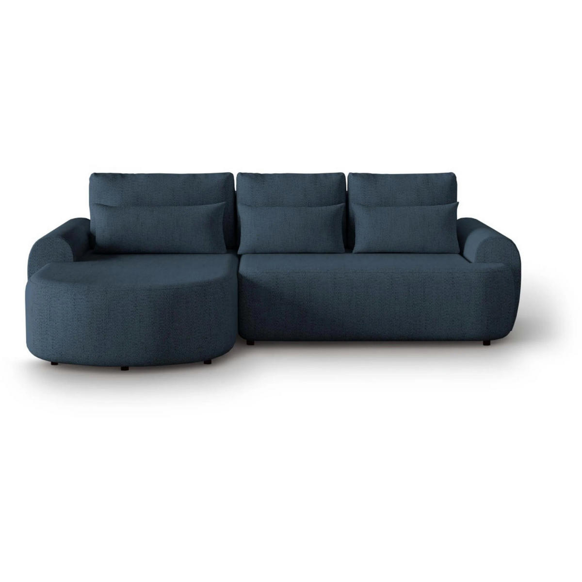 ECKSCHLAFSOFA Olivio L Dunkelblau - Schwarz/Dunkelblau, Kunststoff/Textil (266/170cm) - Beautysofa