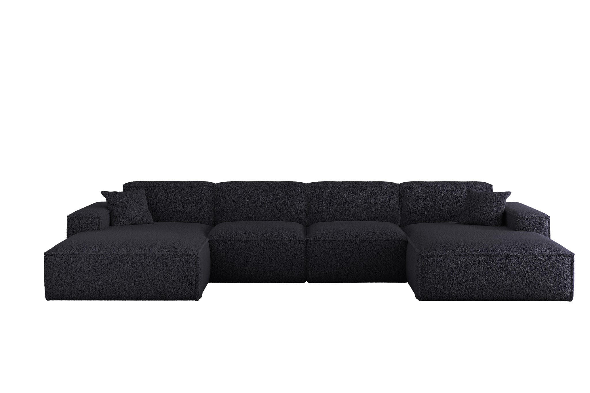 WOHNLANDSCHAFT Celes Premium In Sven - Blau, Holzwerkstoff/Textil (378/73/165cm) - Fun Möbel