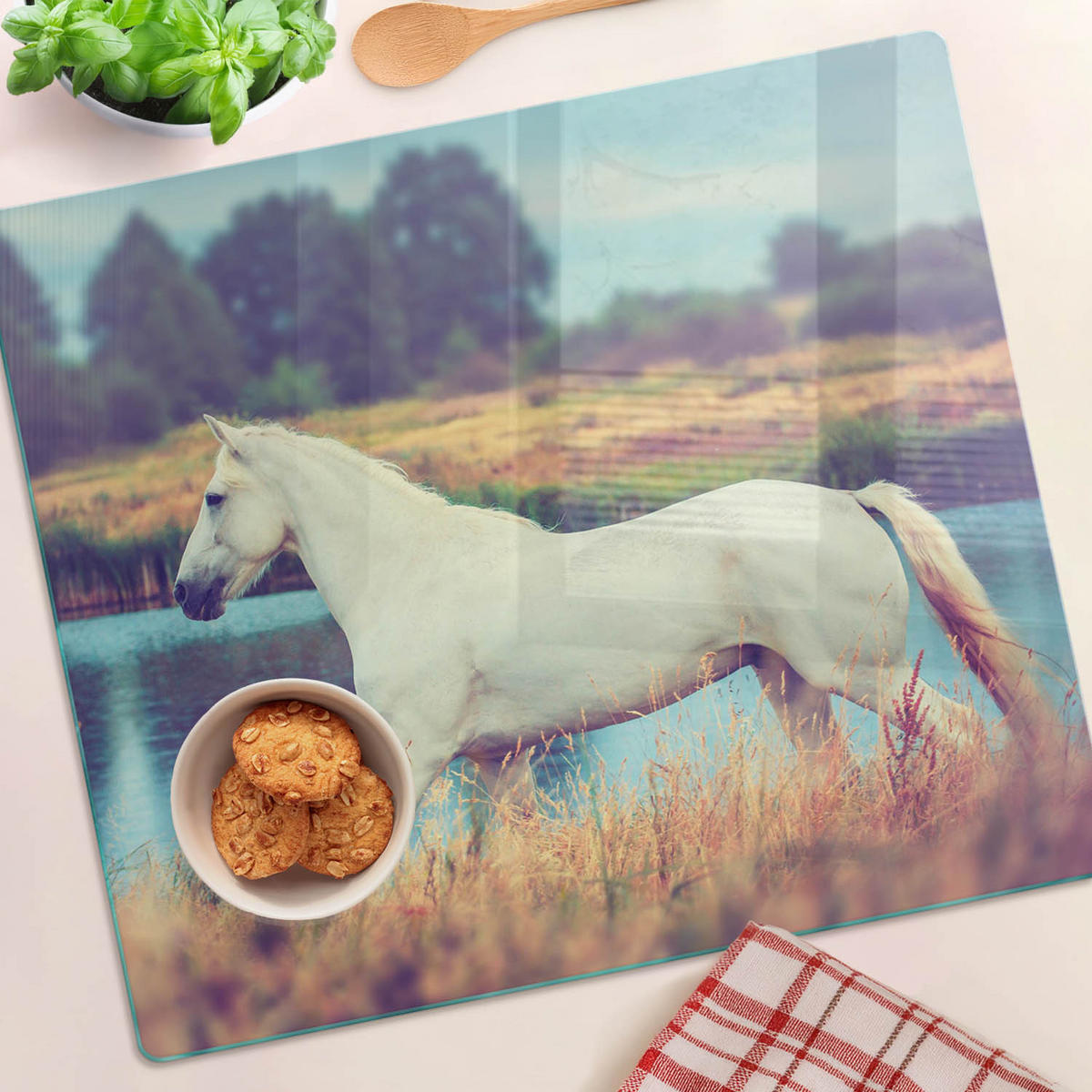 GLASPLATTE 60x52 cm Schimmelsee - Braun, Glas (60/0.4/52cm) - TULUP
