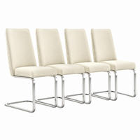ESSZIMMERSTUHL 4er-Set Samt Beige mit Metallbeinen - Beige, Metall (45/88/52.1cm) - Meubliv