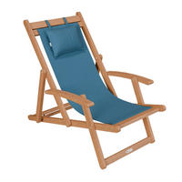 SONNENLIEGE Tavira Akazie petrol klappbar - Petrol, Holz (60/110/110cm) - Juskys