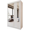 SCHWEBETÜRENSCHRANK Gaja 120/216/61 weiß mit Spiegel - Weiß, Holzwerkstoff (120/216/61cm) - Beautysofa
