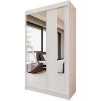 SCHWEBETÜRENSCHRANK Gaja 120/216/61 weiß mit Spiegel und Schubladen - Weiß, Holzwerkstoff (120/216/61cm) - Beautysofa