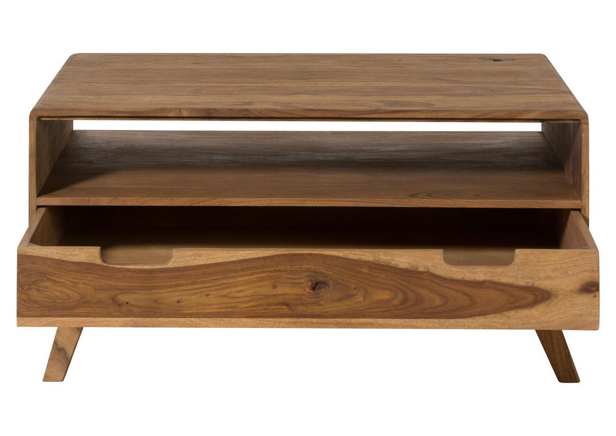 COUCHTISCH Sheesham 100x70x48 natur sandgestrahlt lackiert MALMÖ 2 #228 - Braun, Holz (100/70/48cm) - Massivmoebel24