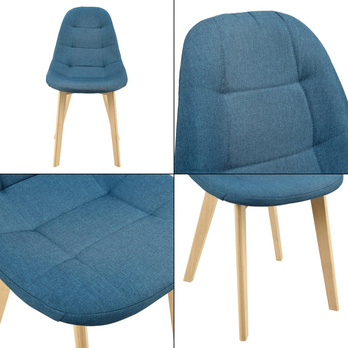 ESSZIMMERSTUHL Kopparberg 2er-Set - Blau, Textil (53/86/47cm) - [en.casa]