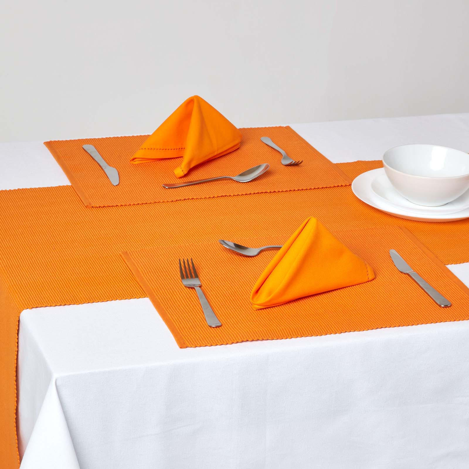 TISCHSET orange im 2er-Set 33/50 cm, 100% Baumwolle - Orange, Textil (33/50cm) - Homescapes