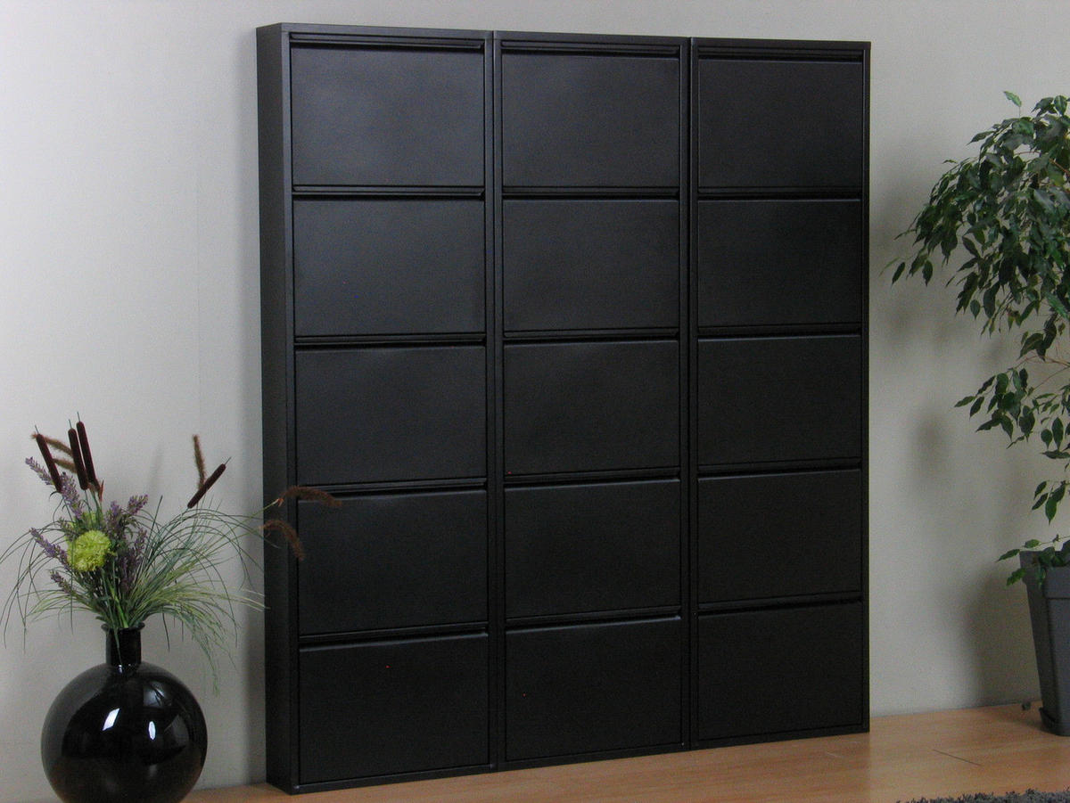 SCHUHKIPPER schwarz - Schwarz, Holzwerkstoff (152/173/16cm) - ebuy24