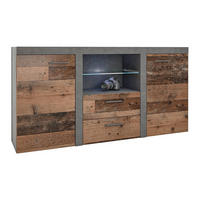 SIDEBOARD Spacoro 2F2S Matera, Old Style 156,4/82/40,3 cm – Schubladenschrank Kommode - Dunkelgrau/Bronzefarben, Holzwerkstoff/Kunststoff (156/82/40cm) - AX Living