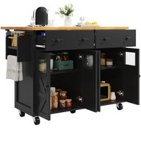 KÜCHENWAGEN aus MDF mit ausziehbarer Platte & Rollen, 140/45/73/93,5 cm, Schwarz - Schwarz, Holzwerkstoff (140/93.5/45cm) - Redom