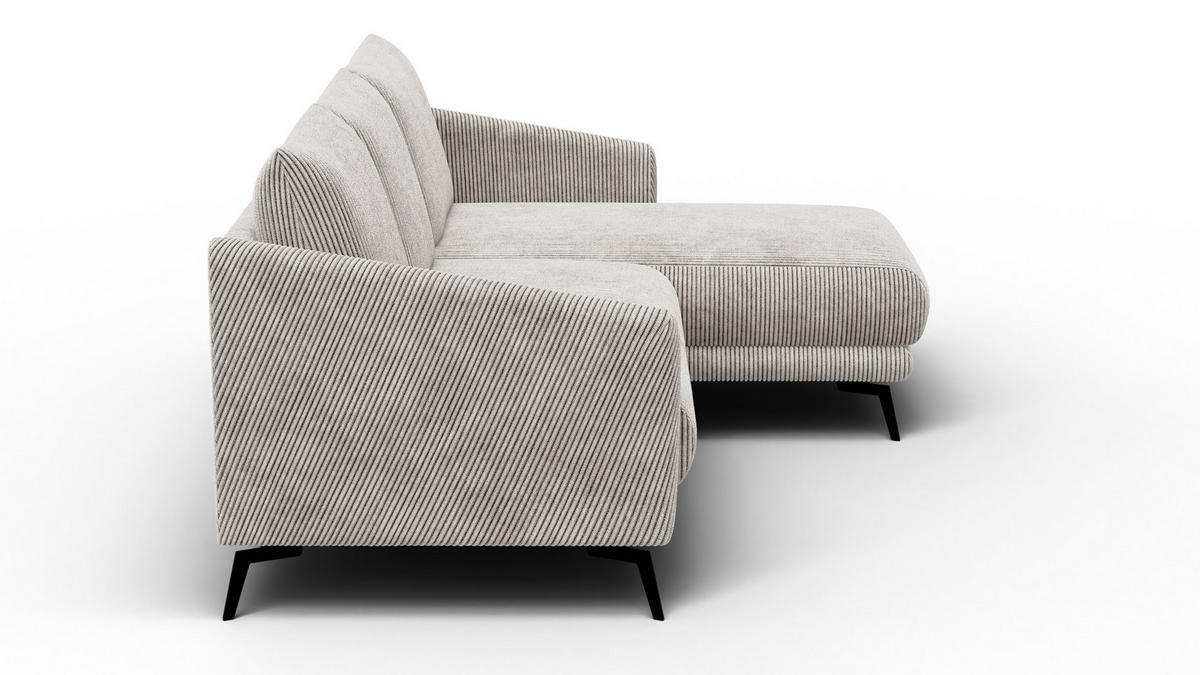 ECKSOFA VILT 3-Sitzer, perlweiß - Schwarz/Weiß, Holzwerkstoff/Textil (221/156cm) - Courtois Laville