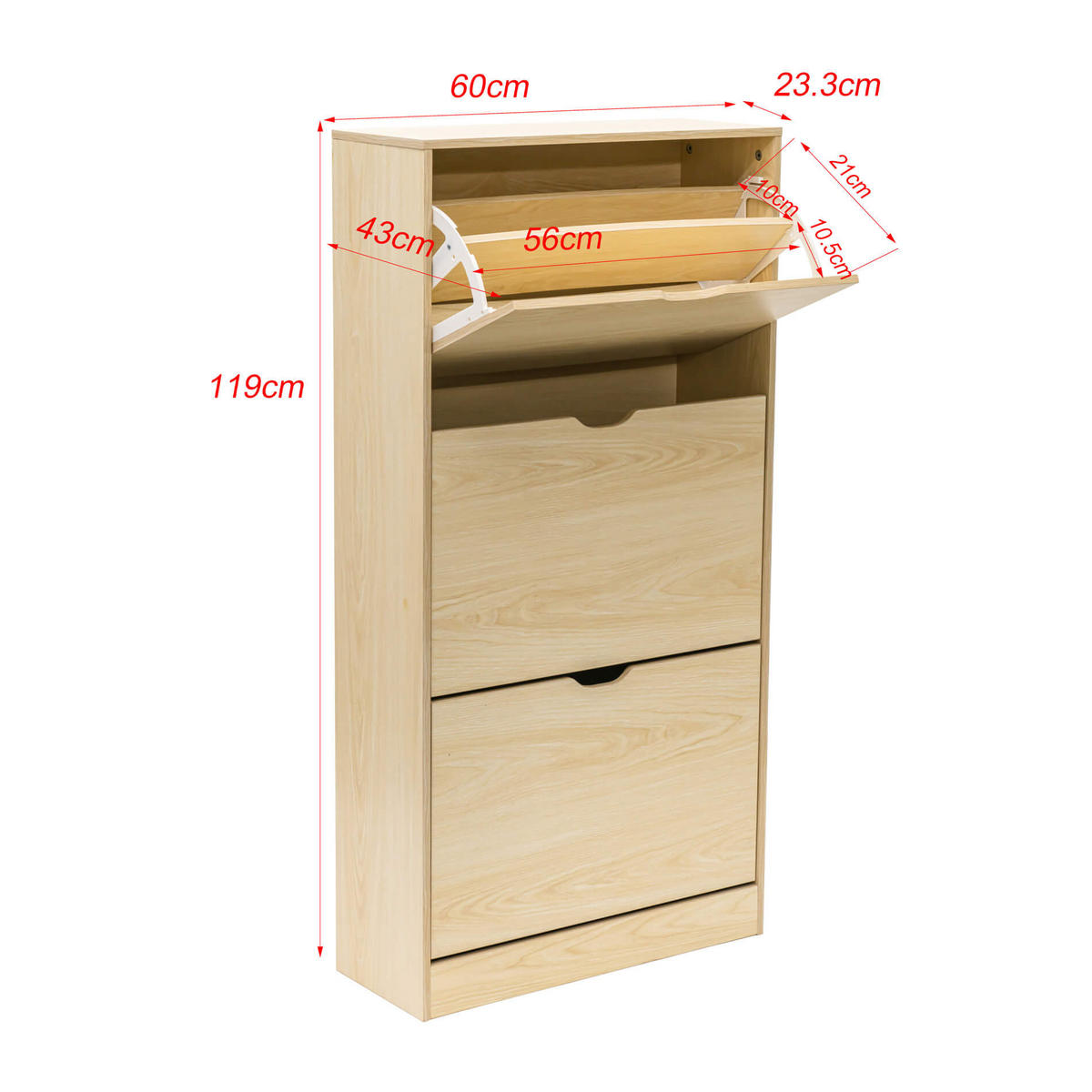 SCHUHSCHRANK Braun 23/23/119 cm - Braun, Holzwerkstoff (23/119/23cm) - Mobili Rebecca