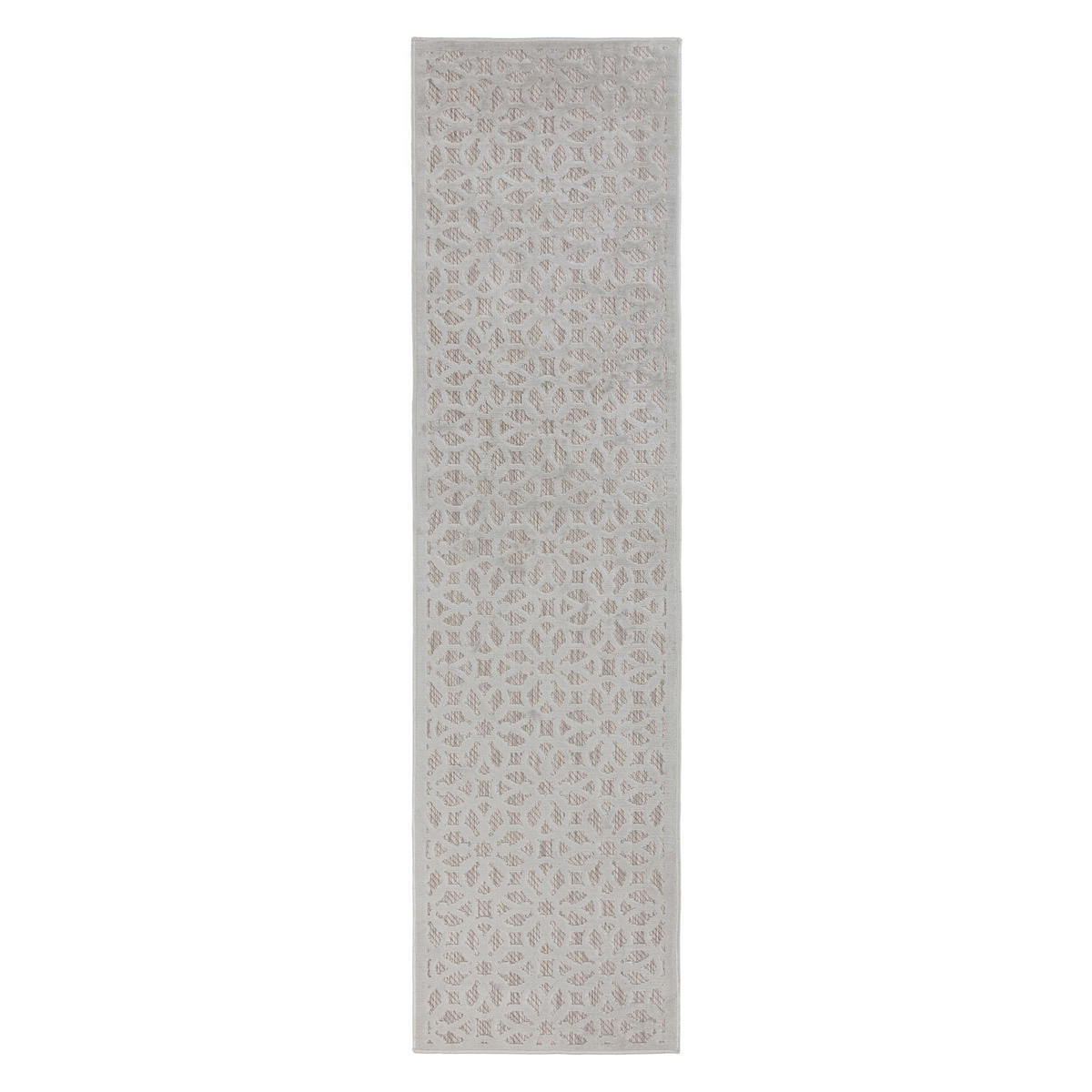 TEPPICH Outdoor Floral-Design, wetterbeständig STOUR HUGH, Silber 66x230 cm - Silberfarben, Textil (66/230cm) - KADIMA DESIGN