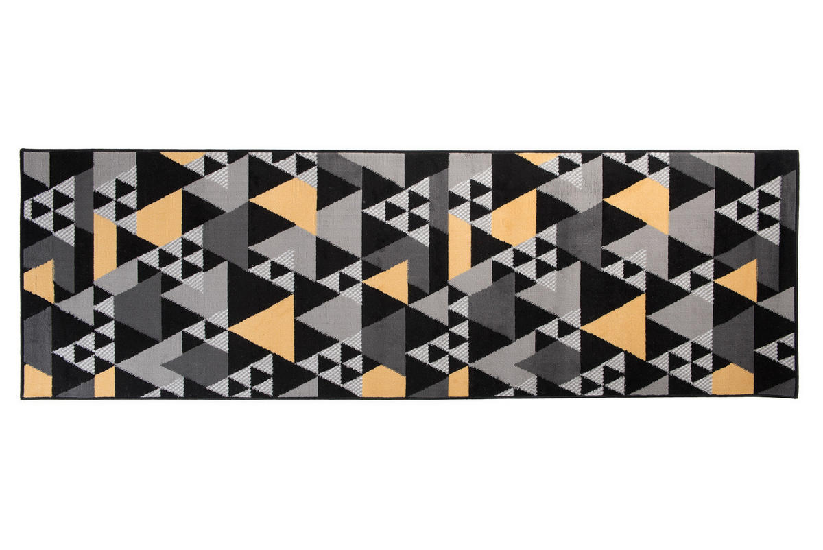 LÄUFER MAYA Schwarz Goldfarben 80/1200 cm - Goldfarben, Textil (80/1200cm) - Tapiso