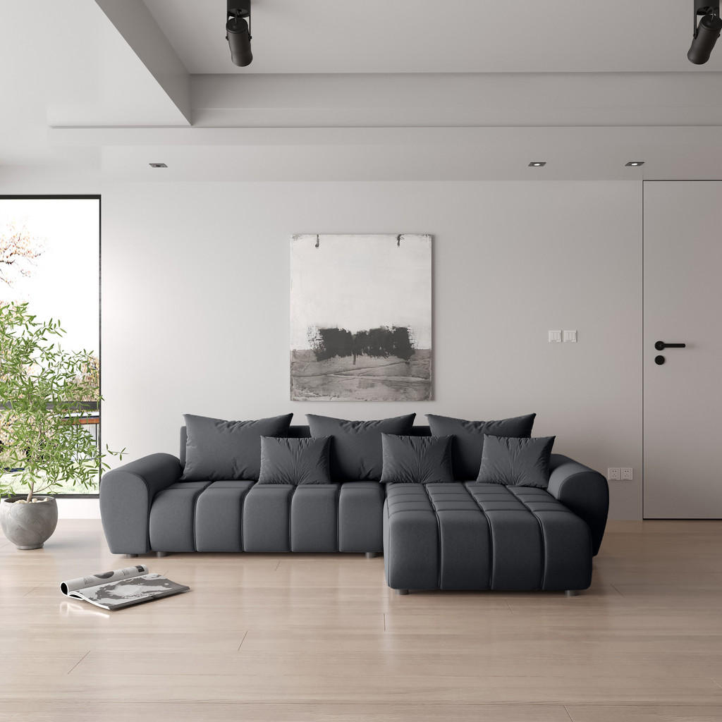 Thumbnail - Fedve Ecksofa, Graphit, Textil, L-Form,L-Form, 294x180 cm, Wohnzimmer, Sofas & Couches, Wohnlandschaften, Ecksofas