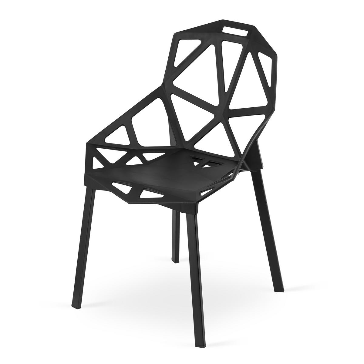 ESSZIMMERSTUHL Espen (4er-Set) - Schwarz, Kunststoff/Metall (54/80/50cm) - Home Collective