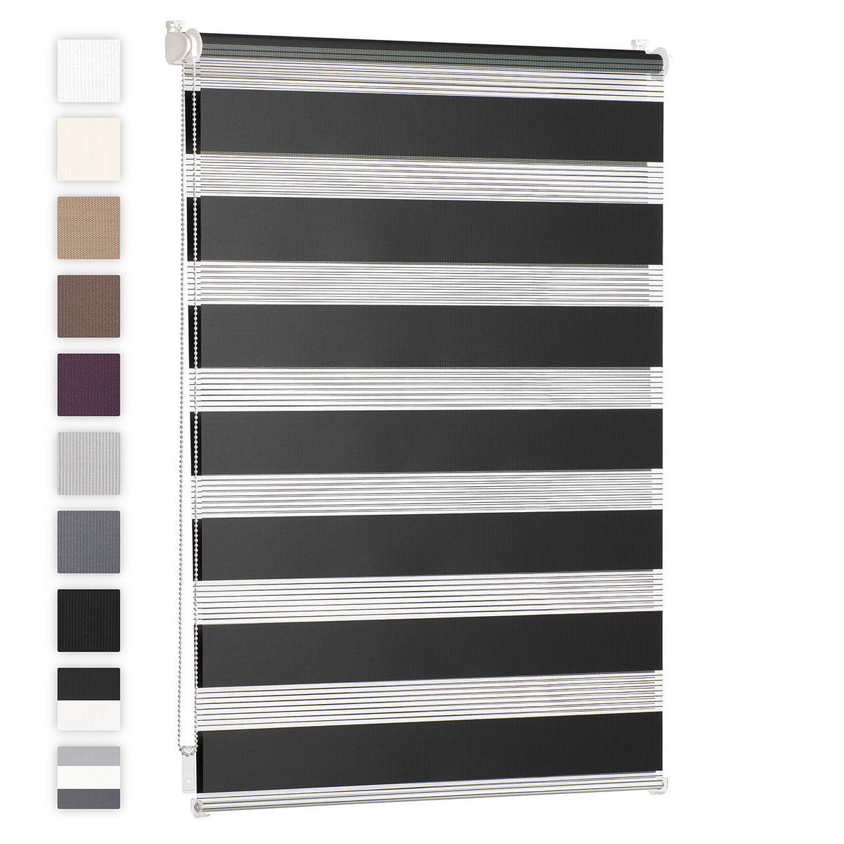 DOPPELROLLO 120/155 cm, Schwarz - Schwarz, Textil (120/155cm)