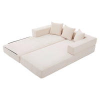 SCHLAFSOFA, Klappbares Bodensofa, Modulares Polstersofa Chenille, Beige - Beige, Textil (79/60/198cm) - LVHOM