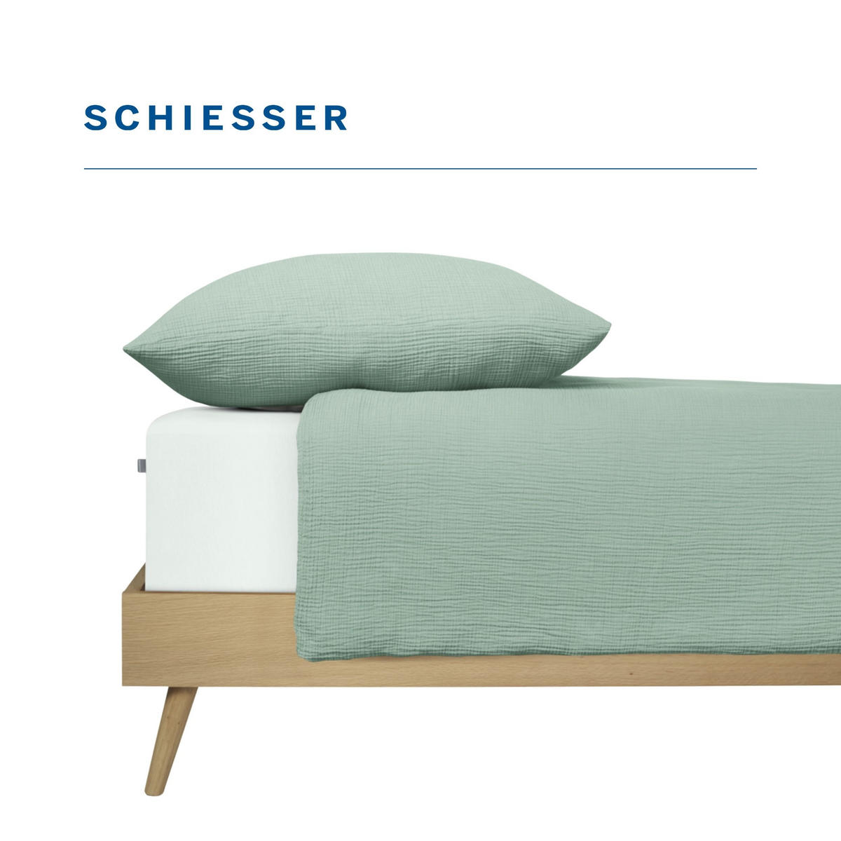BETTWÄSCHESET Molly - Musselin - 2-teilig - 135x200 cm - Hellgrün - Hellgrün, Textil (135/200cm) - SCHIESSER