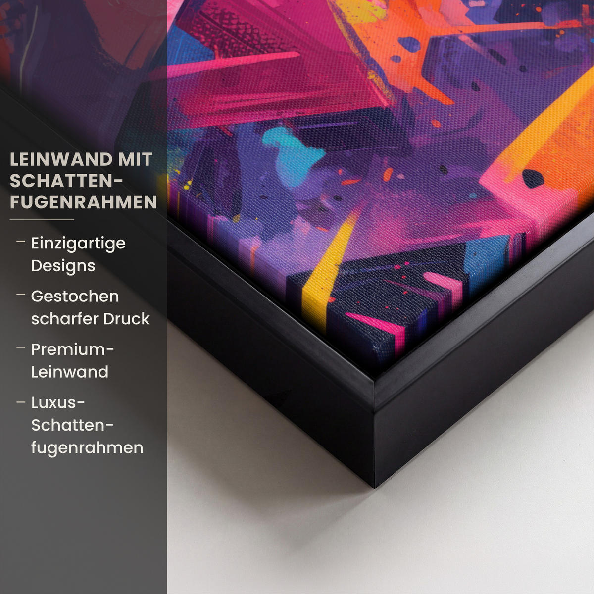 LEINWAND Bilder mit Rahmen - Abstrakt - Formen - Farbenfroh - 30x40 - Magenta, Textil (30/40cm) - MuchoWow