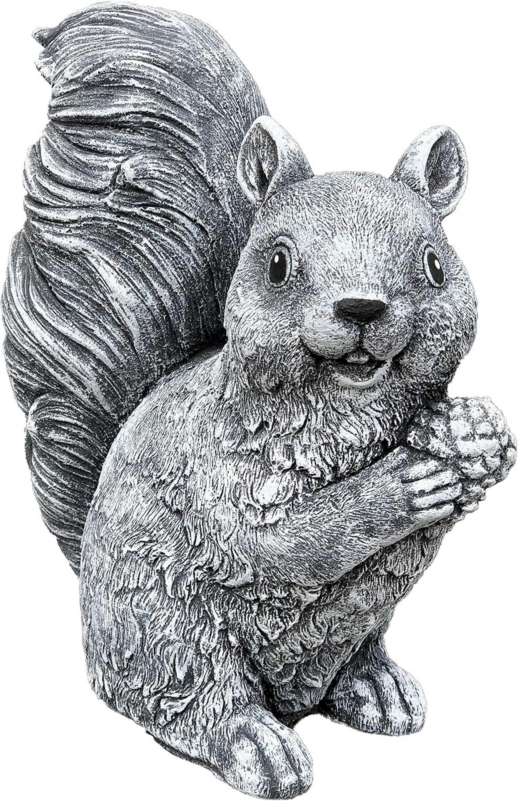 STEINFIGUR Eichhörnchen stehend, frostfest - Grau, Stein (10/22/18cm) - stoneandstyle