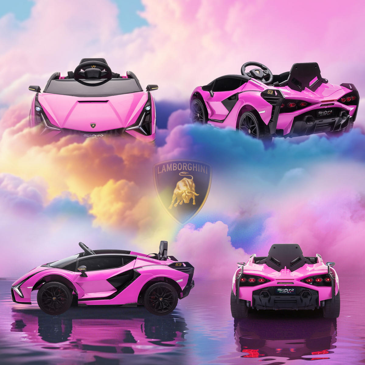 KINDER-ELEKTROAUTO DE-06136 Lamborghini lizenziert mit Fernsteuerung Rosa - Pink, Kunststoff/Metall (108/62/40cm) - ComfortXL