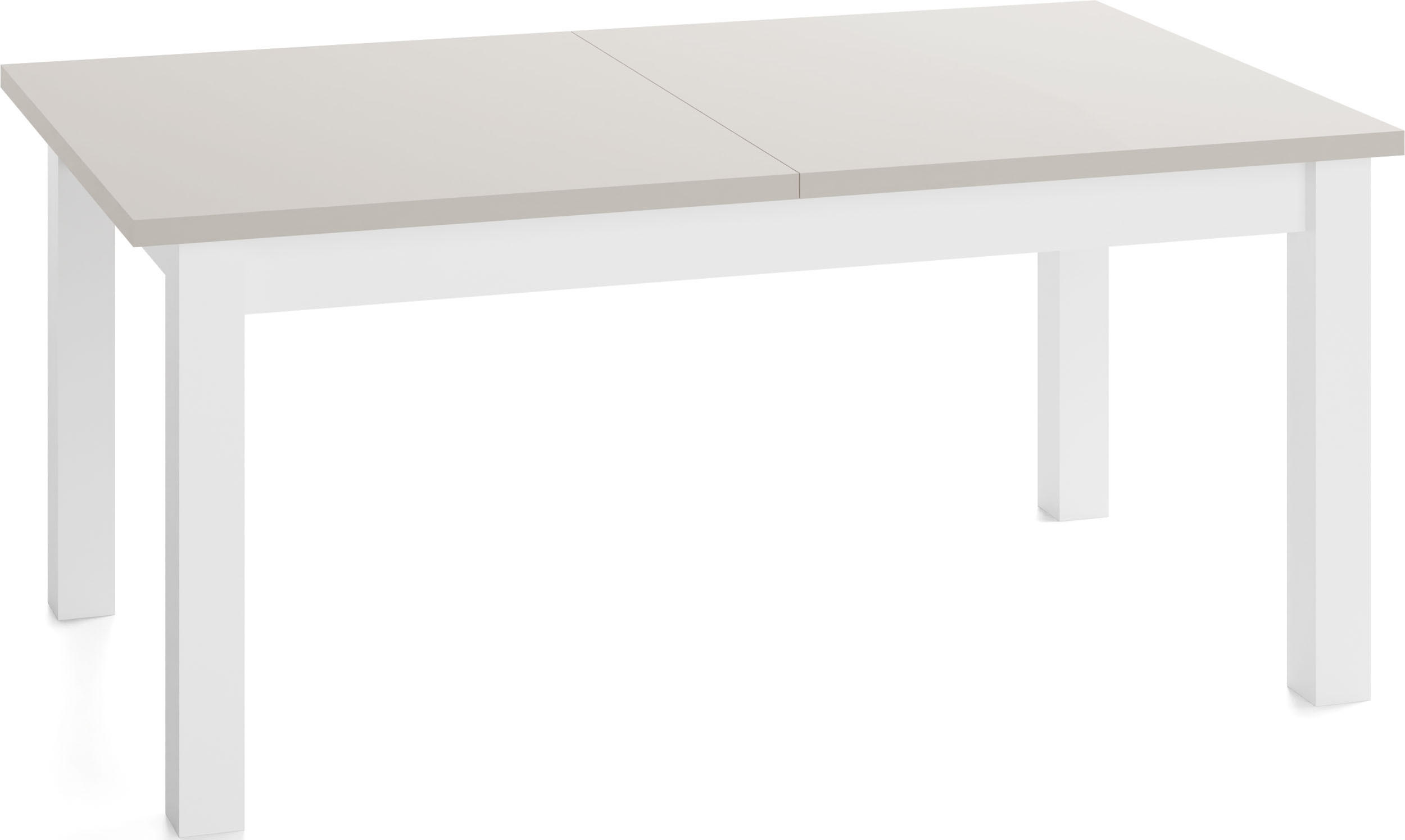 ESSTISCH Lindberg Weiß ausziehbar verlängerbar rechteckig, Kaschmir 160-240/90/77 cm - Kaschmir/Weiß, Holz/Holzwerkstoff (160/90/77cm) - WFL GROUP