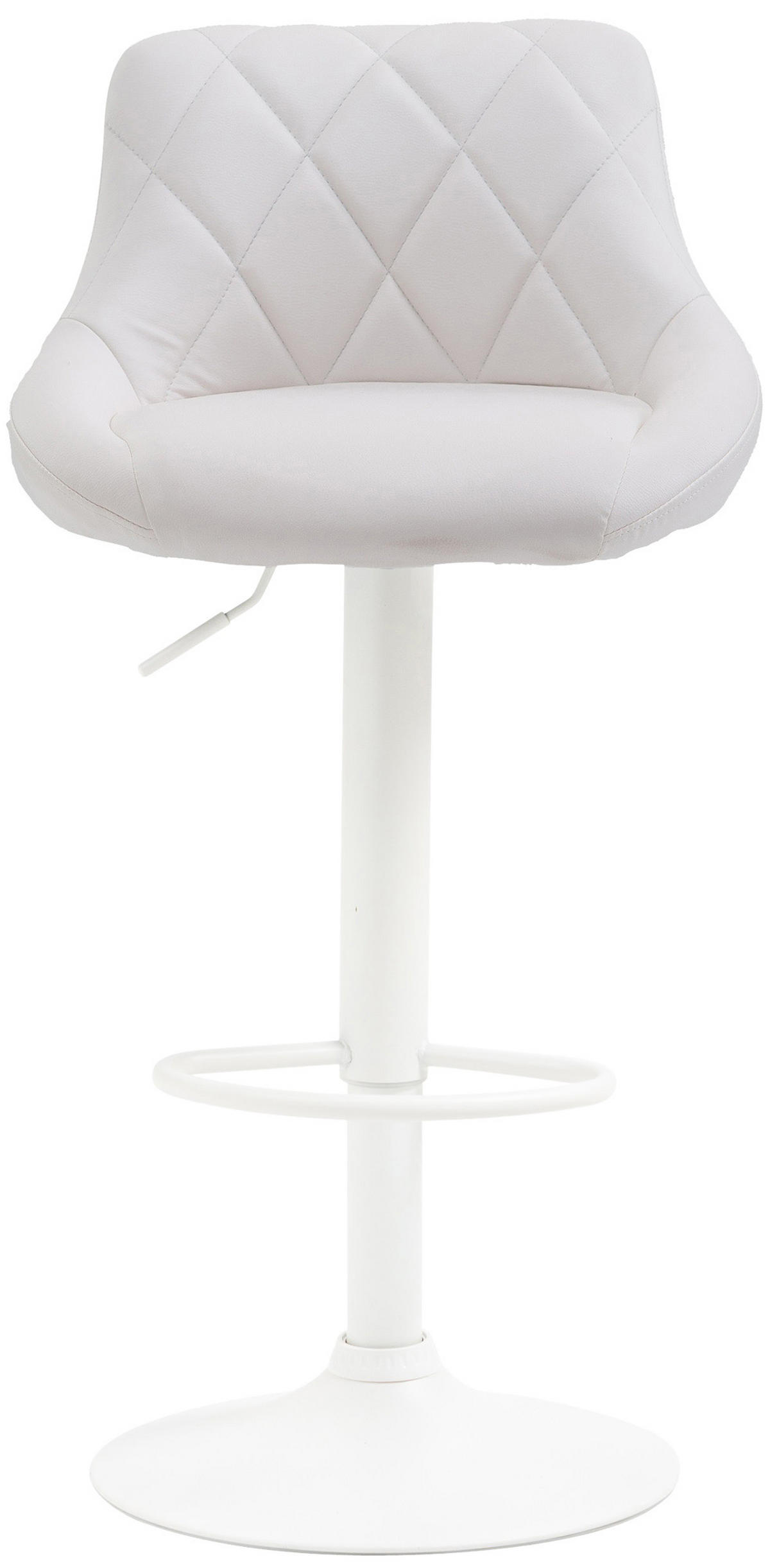 BARHOCKER Lederlook weiß - Walnussfarben/Weiß, Textil/Metall (46/83/49cm) - CLP