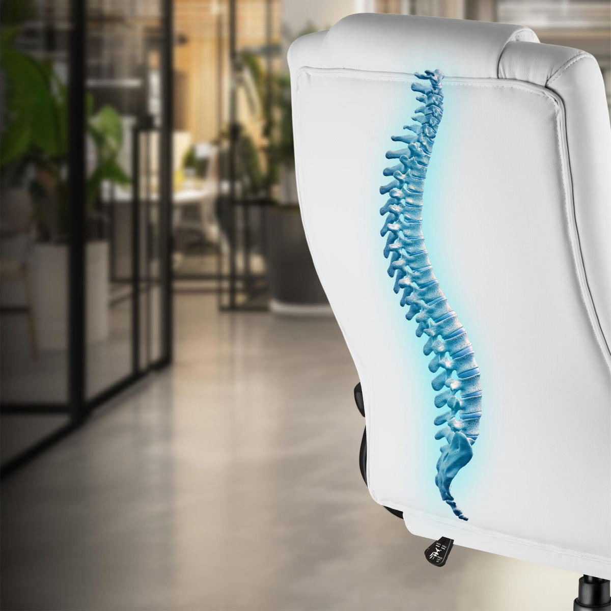 BÜROSTUHL Mafz, einstellbare Wippfunktion, weiß - Weiß, Textil (49/50/52cm) - tectake