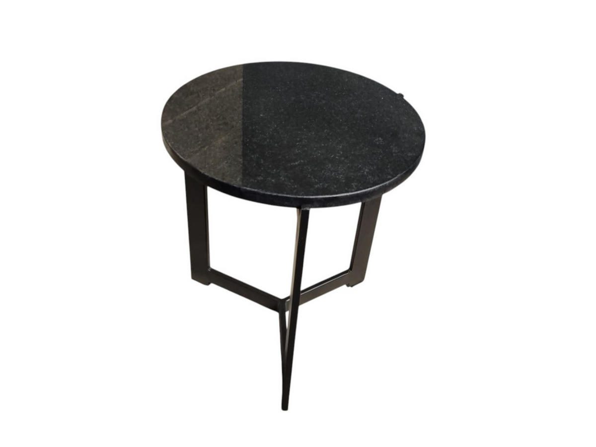 BEISTELLTISCH Ony/ Marmor 42 cm / 42 cm Schwarz - Schwarz, Stein (42/42/48cm) - Villa Möbel